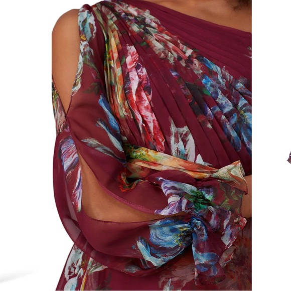 Marchesa Notte Floral Printed Cocktail Dress - Picture 5 of 11